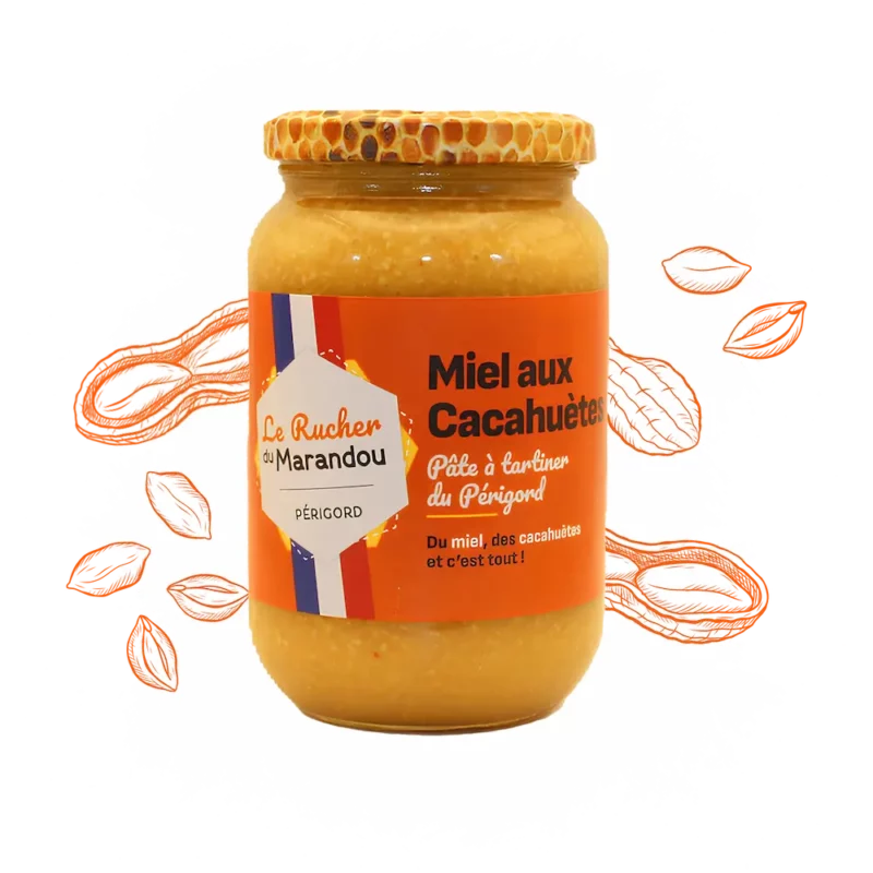 Miel au cacahuète 500 g – Apiculteur producteur du Périgord – Rucher du Marandou