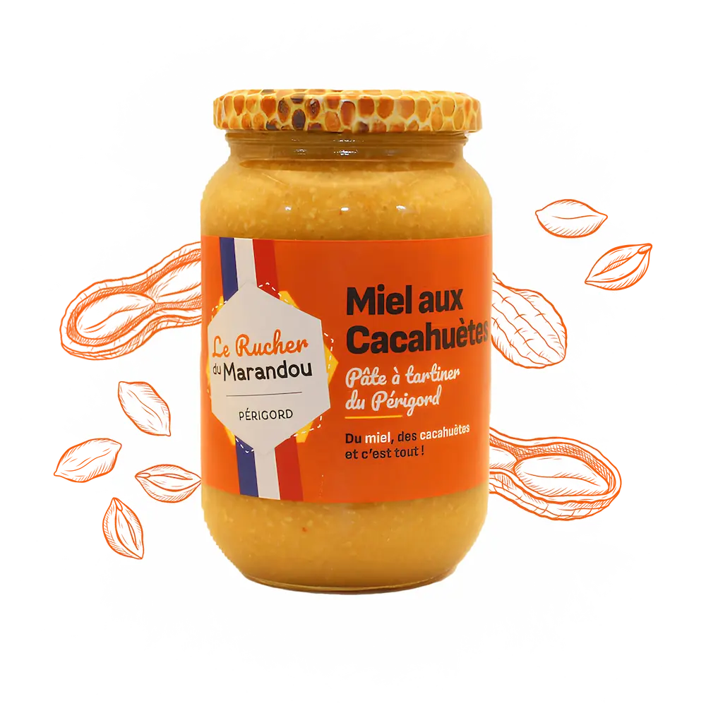 Miel au cacahuète 500 g – Apiculteur producteur du Périgord – Rucher du Marandou