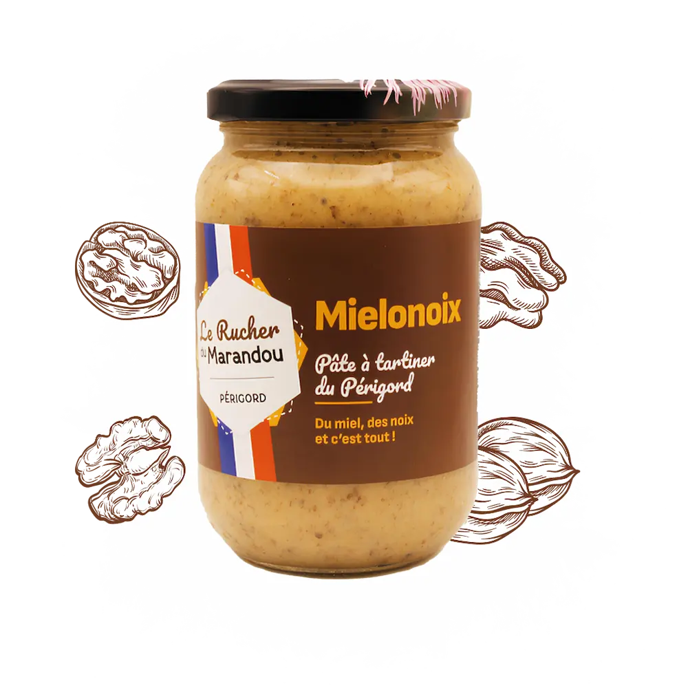 Miel aux noix 500 g – Apiculteur producteur Dordogne – Rucher du Marandou
